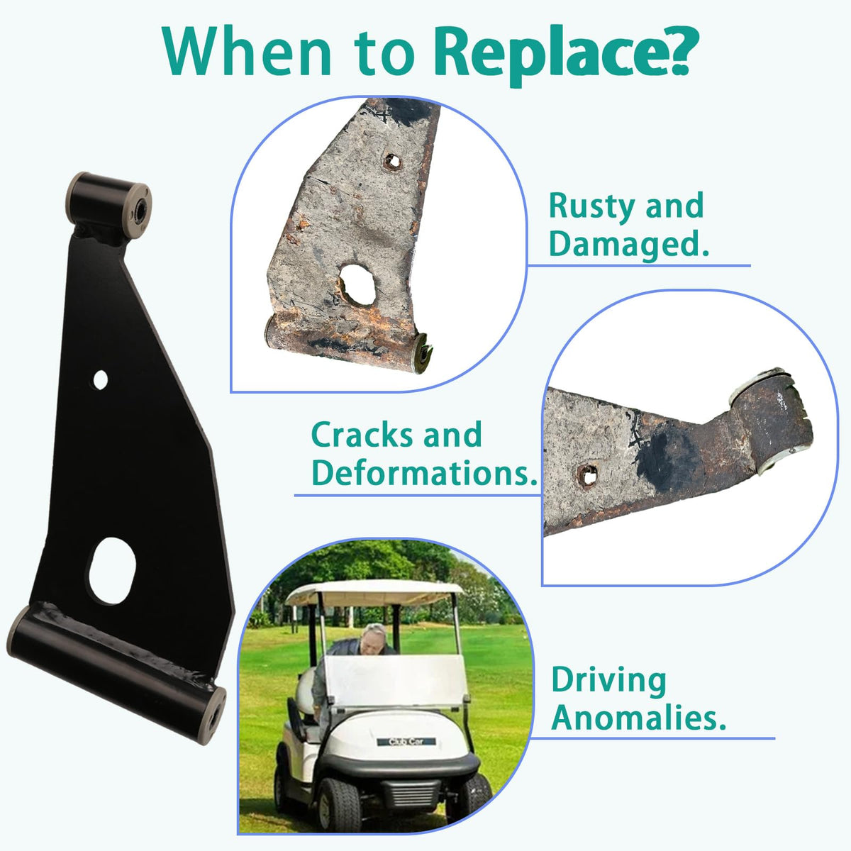Drive Up delta-a-plate A-Arm kit front-right compatible with 2004+ Club Car Precedent.