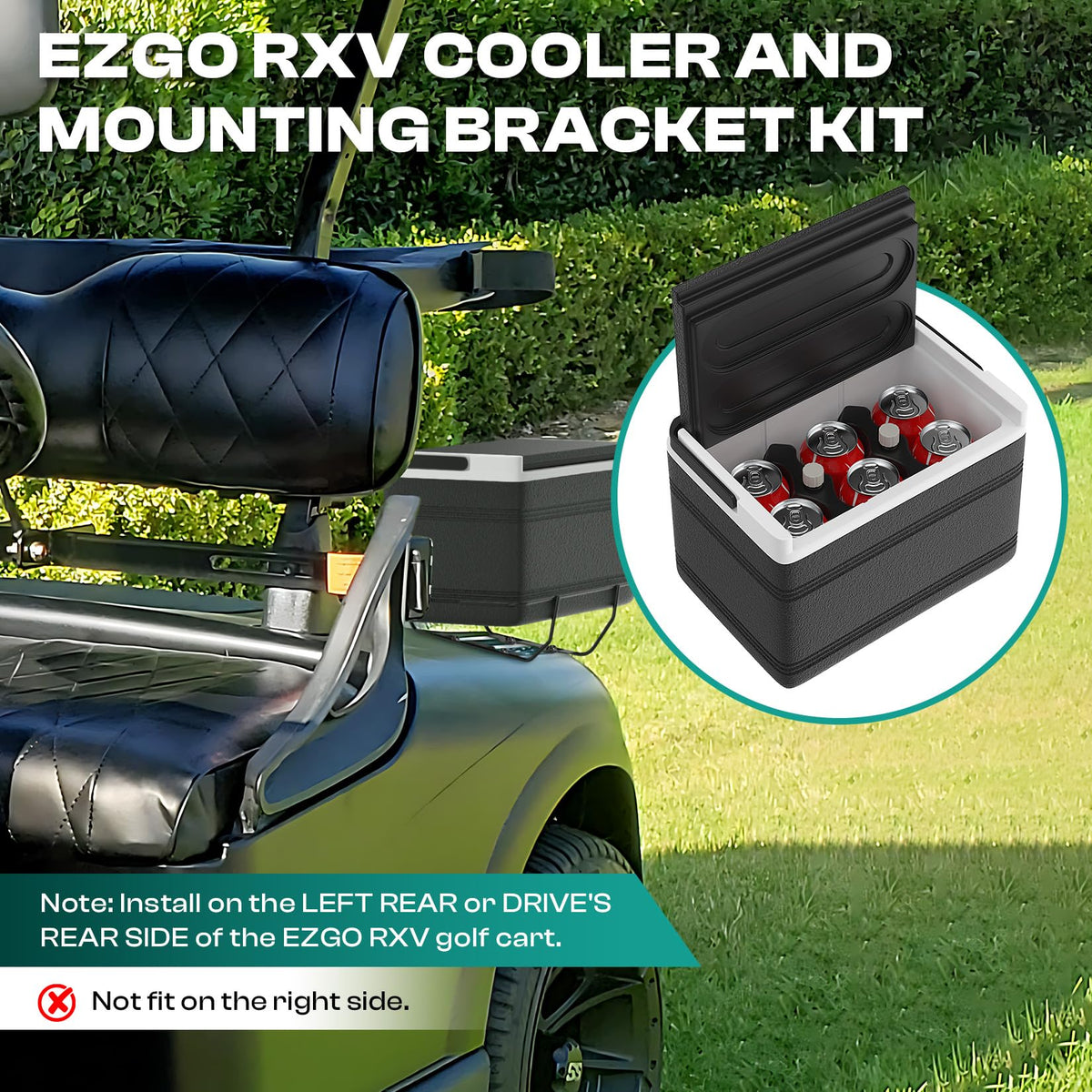Compact 13x9x8.66 inch cooler fits without club interference.