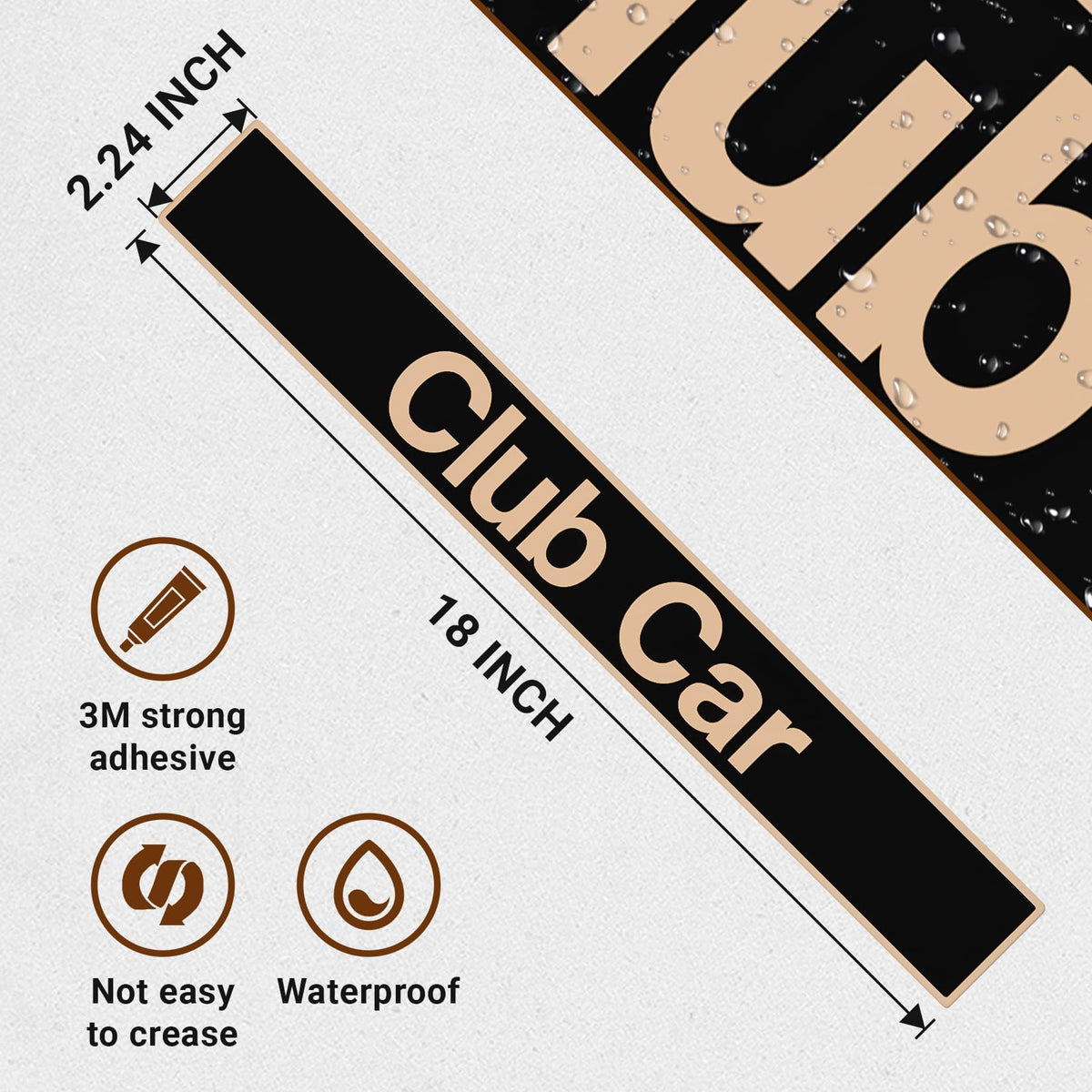 Drive Up decal close-up in black and gold for premium look.