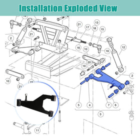 Drive Up Delta A-Plate Sub Assembly demonstrates compatibility with 1993-up Club Car DS.