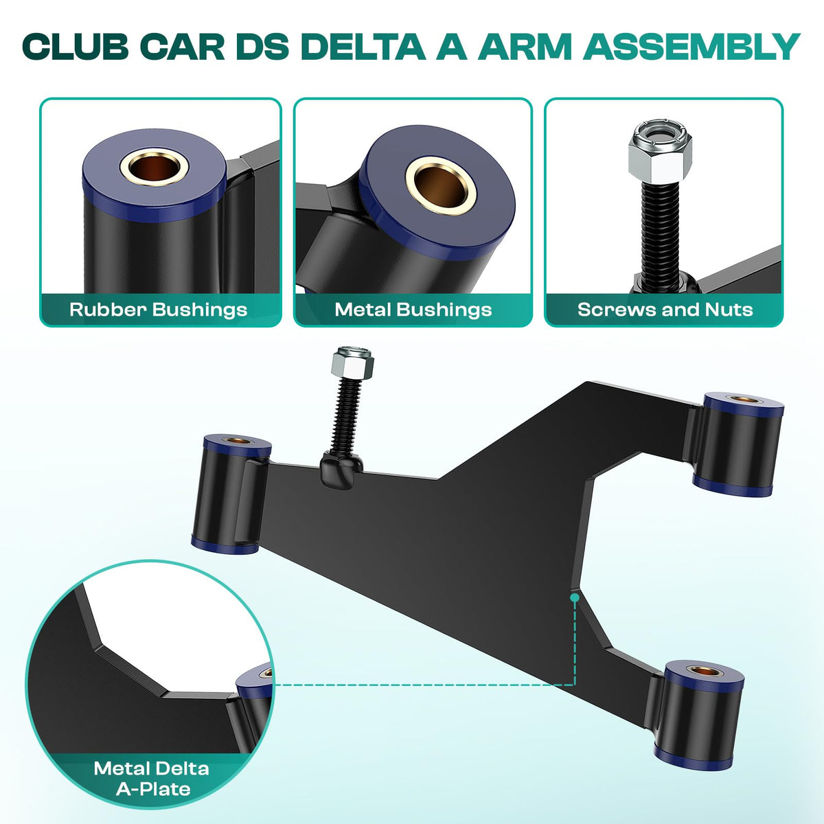 DRIVE UP Delta A-Plate Sub Assembly passenger-side with durable steel construction supports long-lasting performance for Club Car DS
