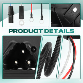 DRIVE UP Delta-Q compatible charger port with wires for easy installation