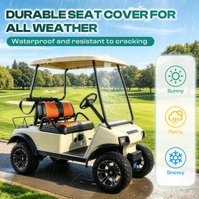 DRIVE UP diamond cross seat cover back view in brown with black stitching enhances cabin style