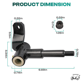Driver-side spindle mounted on Club Car Precedent cart
