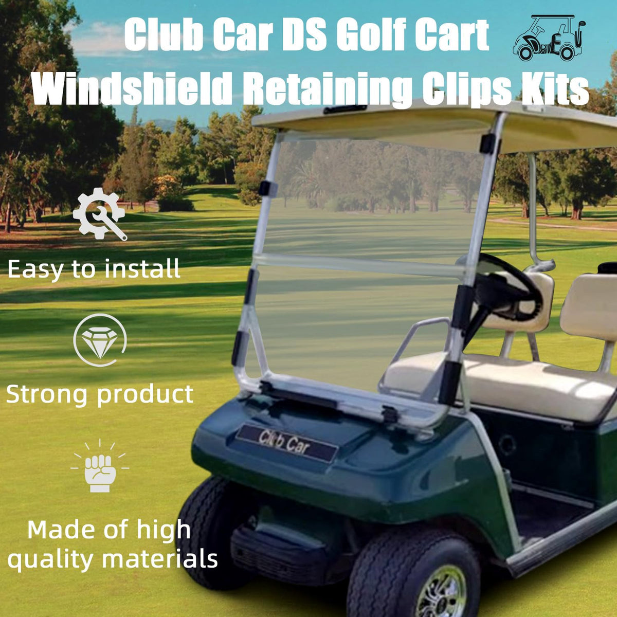 DRIVE UP DS upper retaining clip keeps the windshield firmly in place.