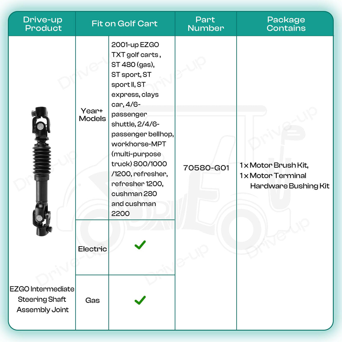 DRIVE UP durable intermediate shaft for reliable steering performance.
