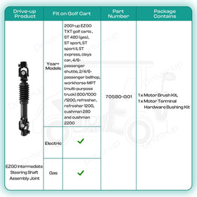 DRIVE UP durable intermediate shaft for reliable steering performance.