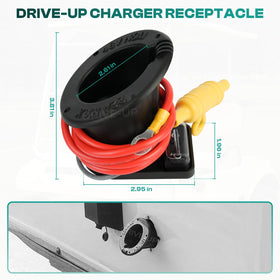 Drive Up easy-install charging receptacle, broad compatibility with Club Car DS series.