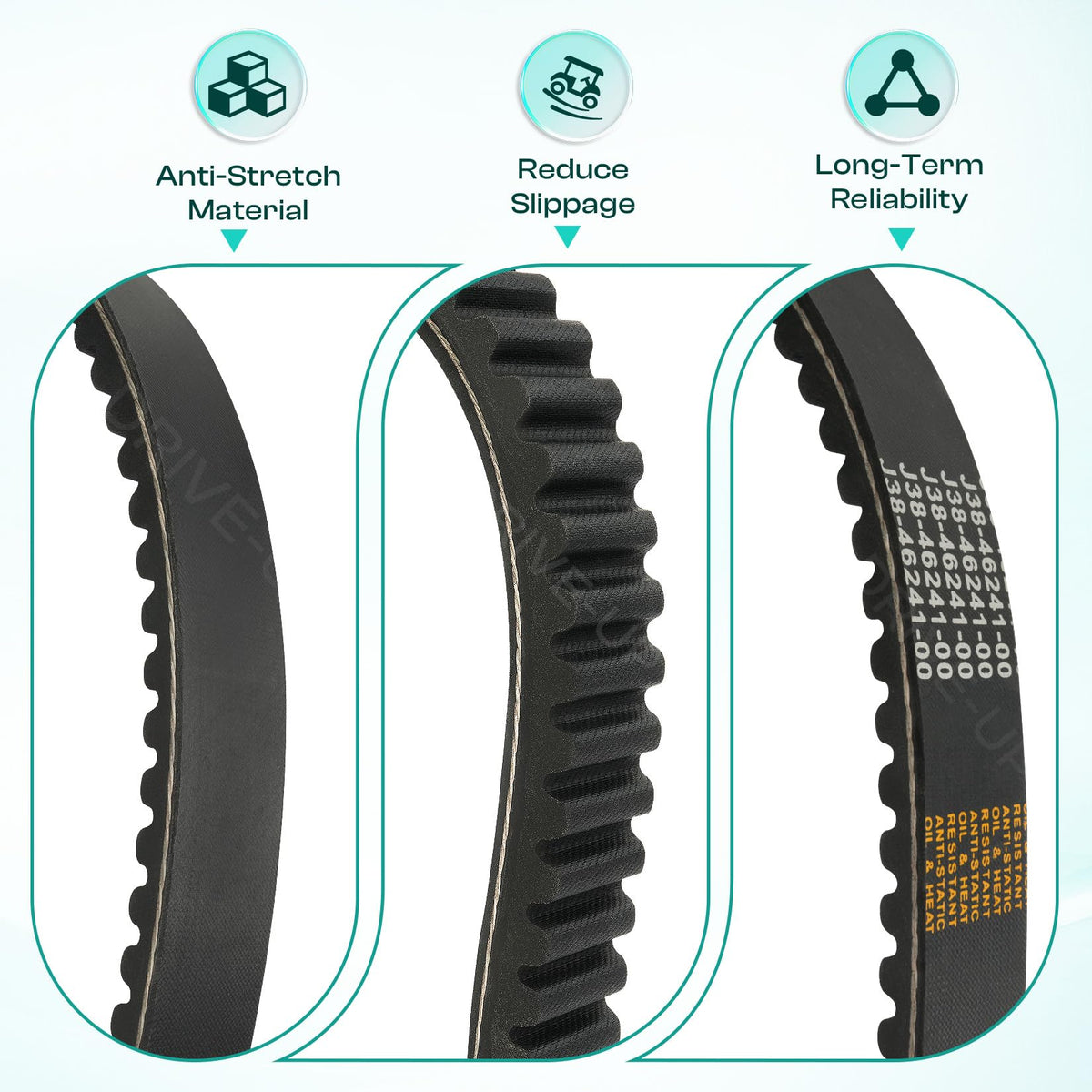 DRIVE UP easy-install belt for straightforward golf cart maintenance.