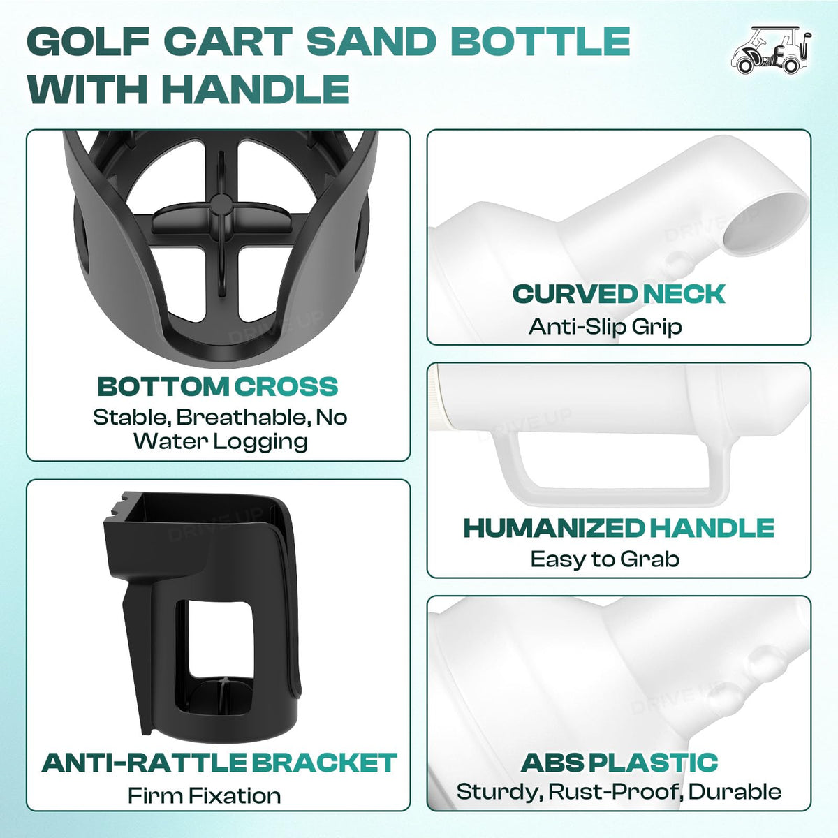 Drive Up sand bottle installs quickly with simple drilling and mounting screws.