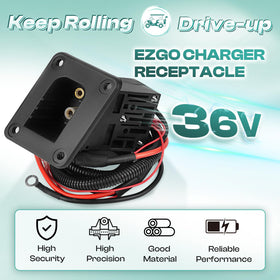 Drive Up EZGO changer receptacle side view with clear contact points for easy alignment