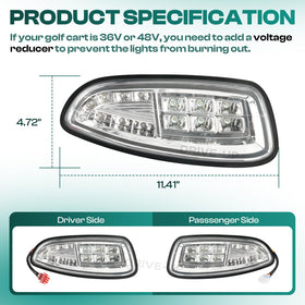 DRIVE UP EZGO headlight kit packaging with OEM parts