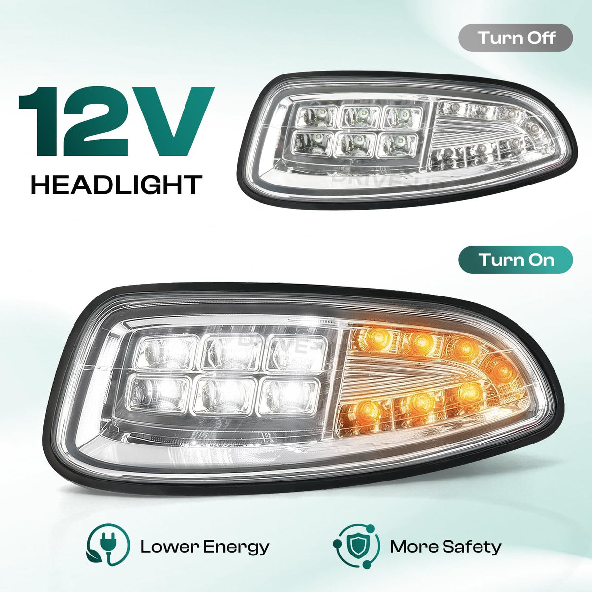 DRIVE UP EZGO weather-ready headlight kit designed for rain and dust