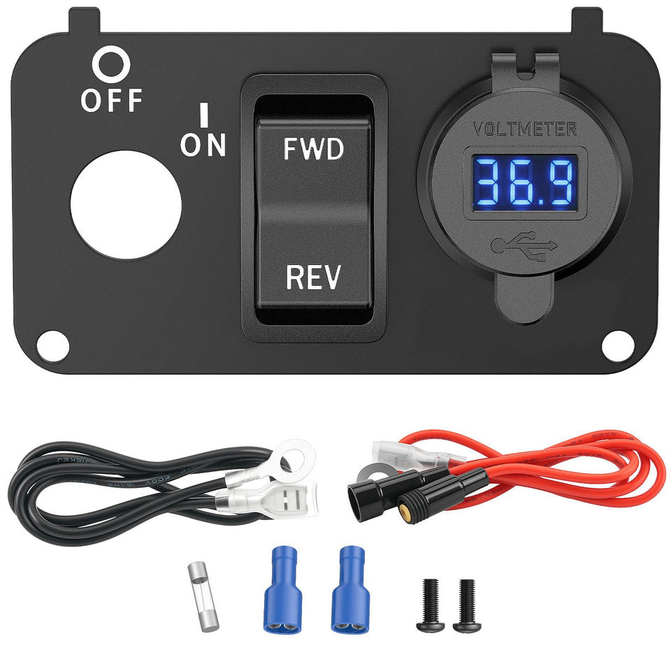 DRIVE UP EZGO key switch console front view for easy on-cart upgrade.