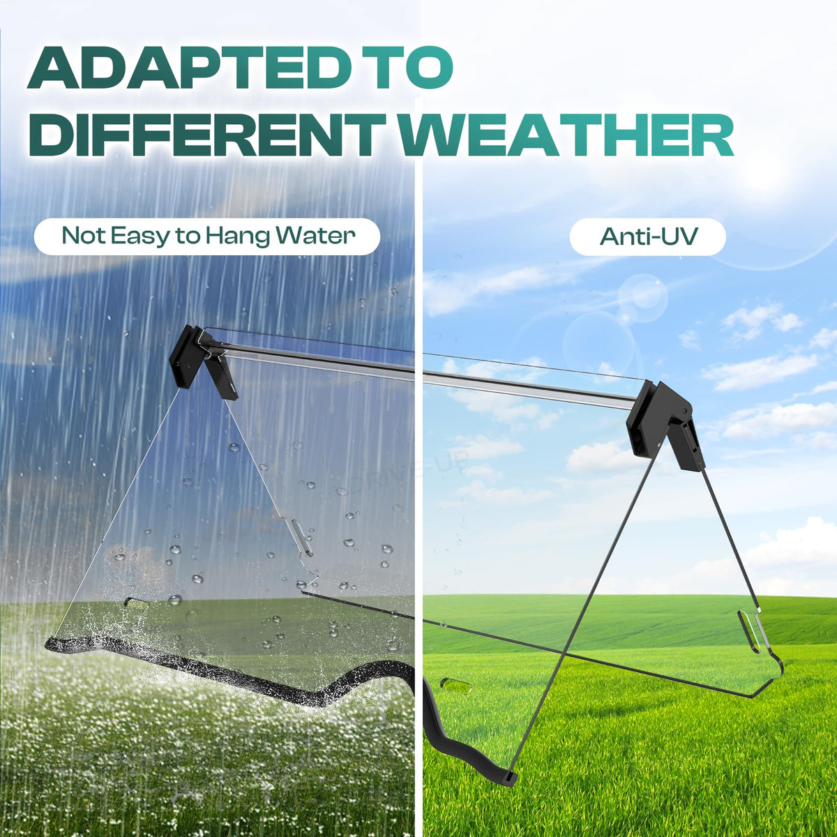 HDPC material close-up on DRIVE UP EZGO RXV windshield shows durability