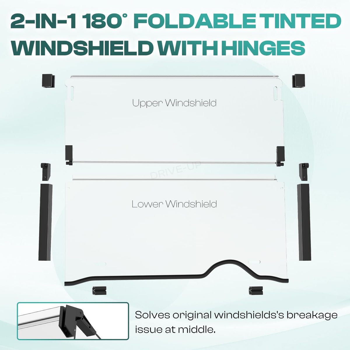 Easy-install kit from DRIVE UP EZGO RXV windshield enables tool-free mounting