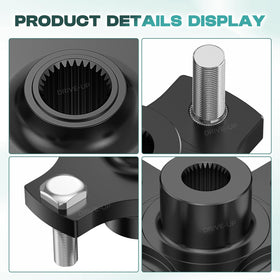 Drive Up EZGO RXV rear hub flange plates installed for improved safety and wheel alignment.