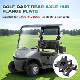 Drive Up EZGO RXV rear flange plate metal detail emphasizes high-hardness construction.