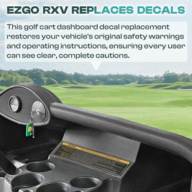 Drive Up EZGO RXV sticker with matte finish preserves original cautions