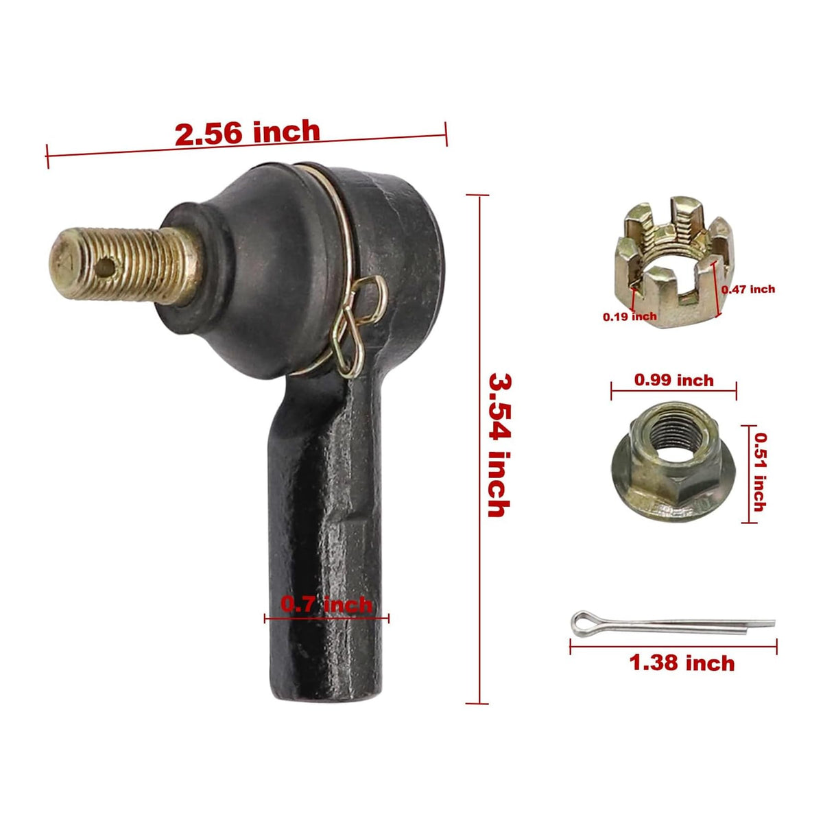 Drive Up EZGO RXV front steering link supports accurate wheel alignment.
