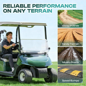 DRIVE UP EZGO RXV rear shock damping test on rough terrain.