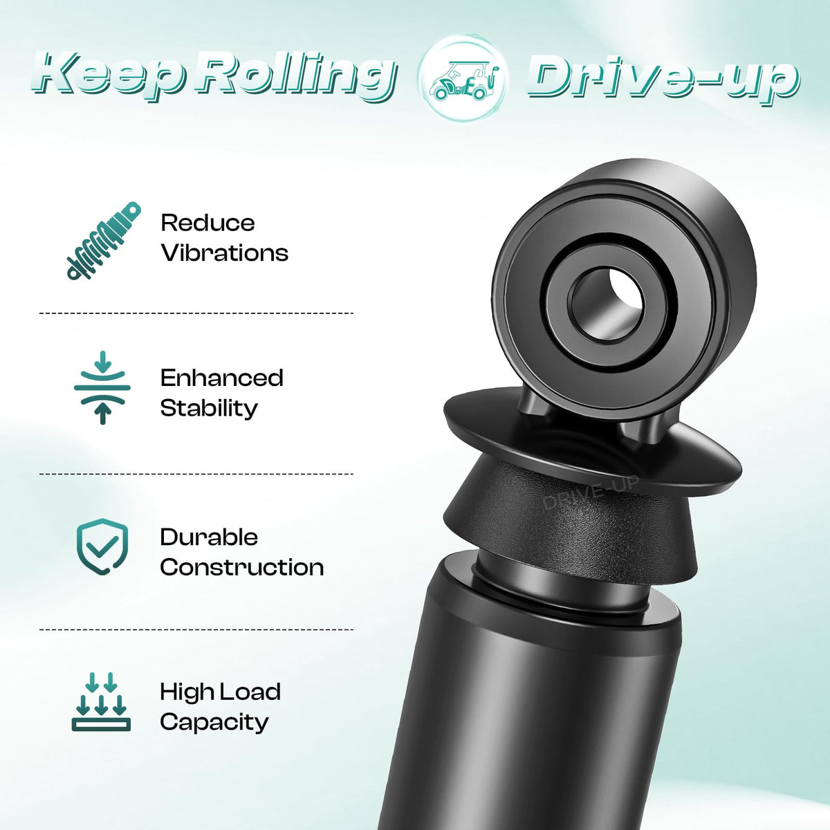 DRIVE UP EZGO RXV shock package contents with hardware for quick installation.