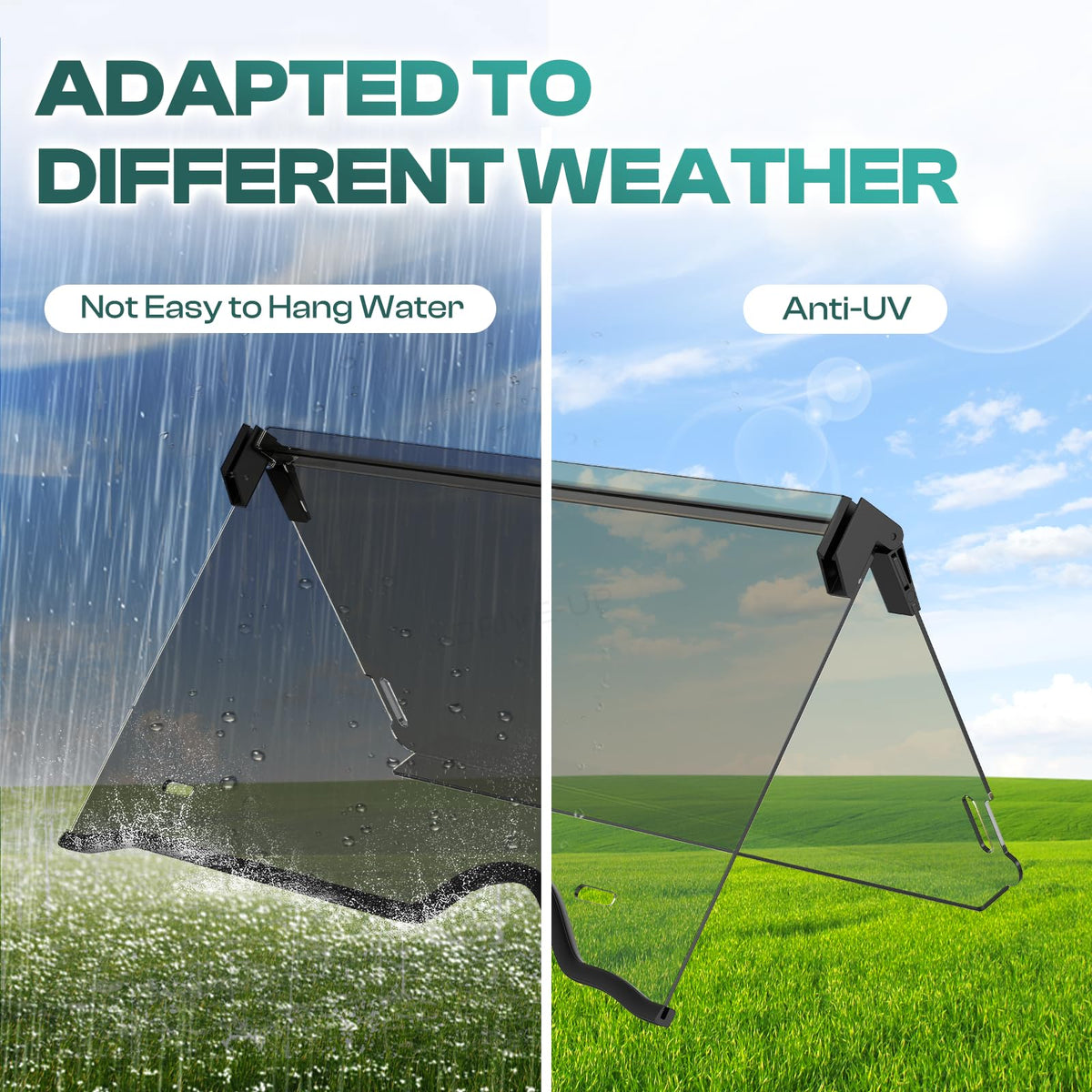 DRIVE UP EZGO RXV windshield installs without drilling; comes with kit and instructions.