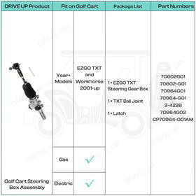 Drive Up EZGO TXT compatibility chart helps verify model fit.