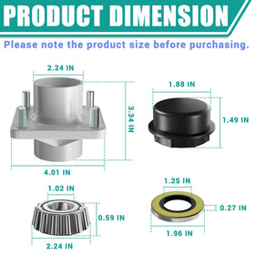 Drive Up EZGO TXT front dust cap guarding the hub against dirt and wear.