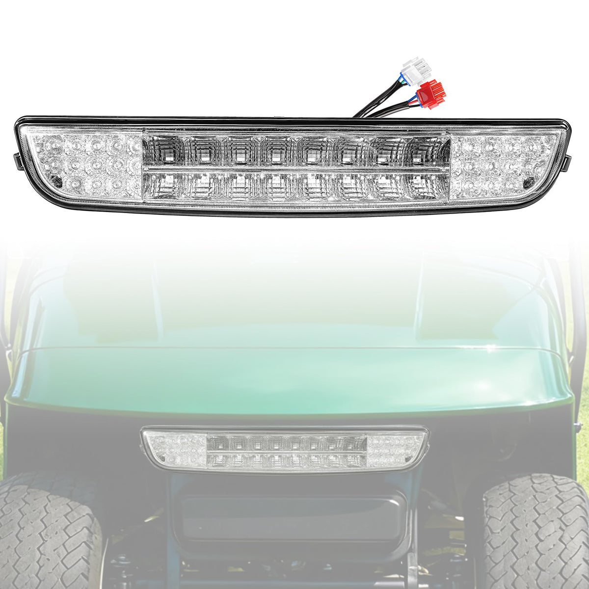 DRIVE UP EZGO TXT LED headlight bar front view for nighttime visibility