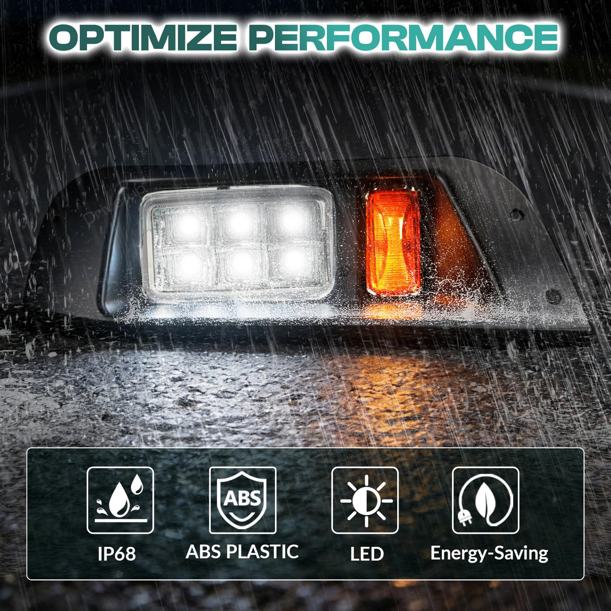 DRIVE UP EZGO TXT LED kit closeup shows durable silicone seal