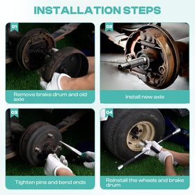 Drive Up EZGO TXT rear splined axle installation parts kit visible components.
