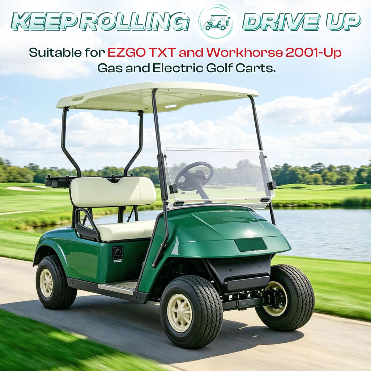 Drive Up EZGO TXT steering gear box close-up for smooth steering control.