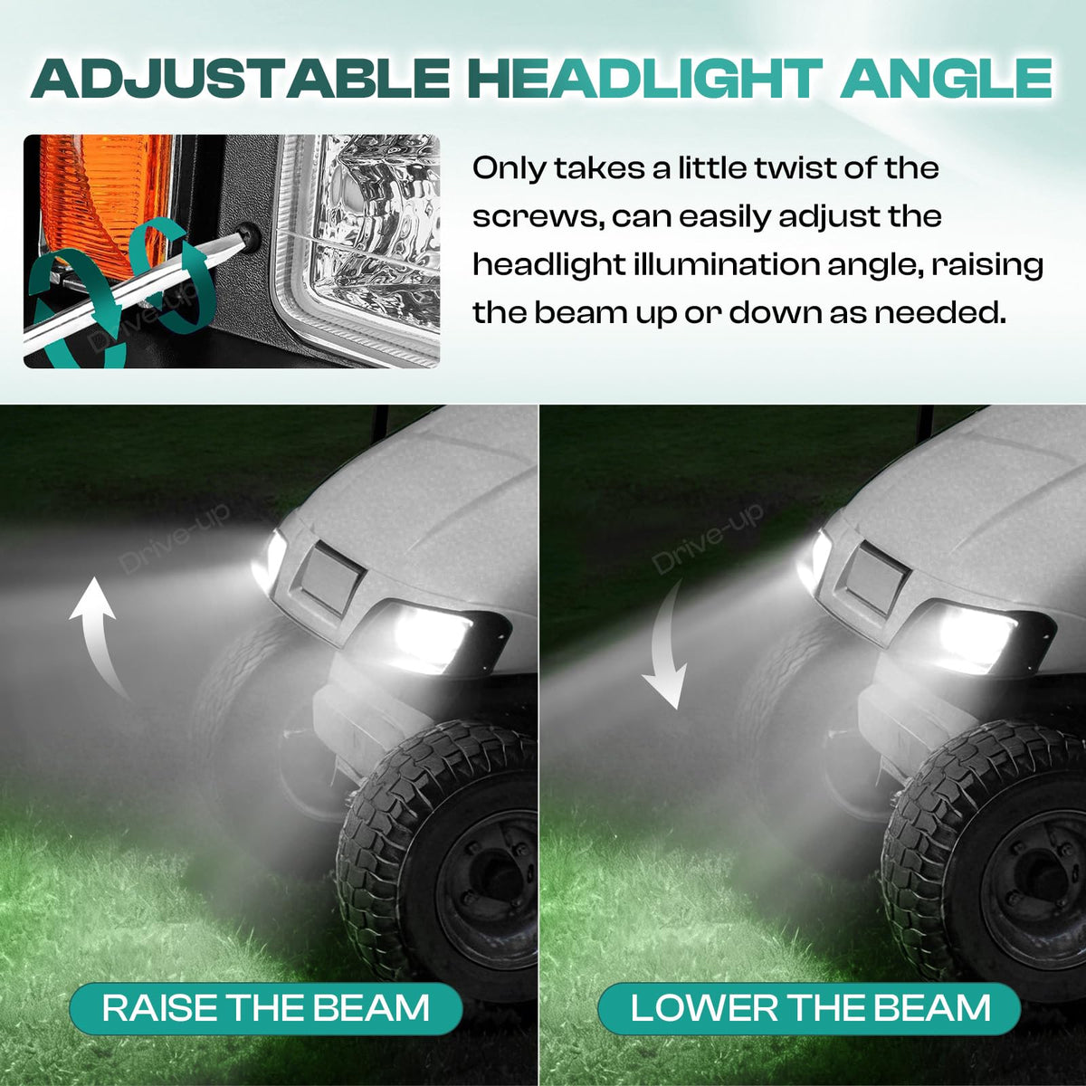 DRIVE UP EZGO TXT LED waterproof seal prevents water intrusion