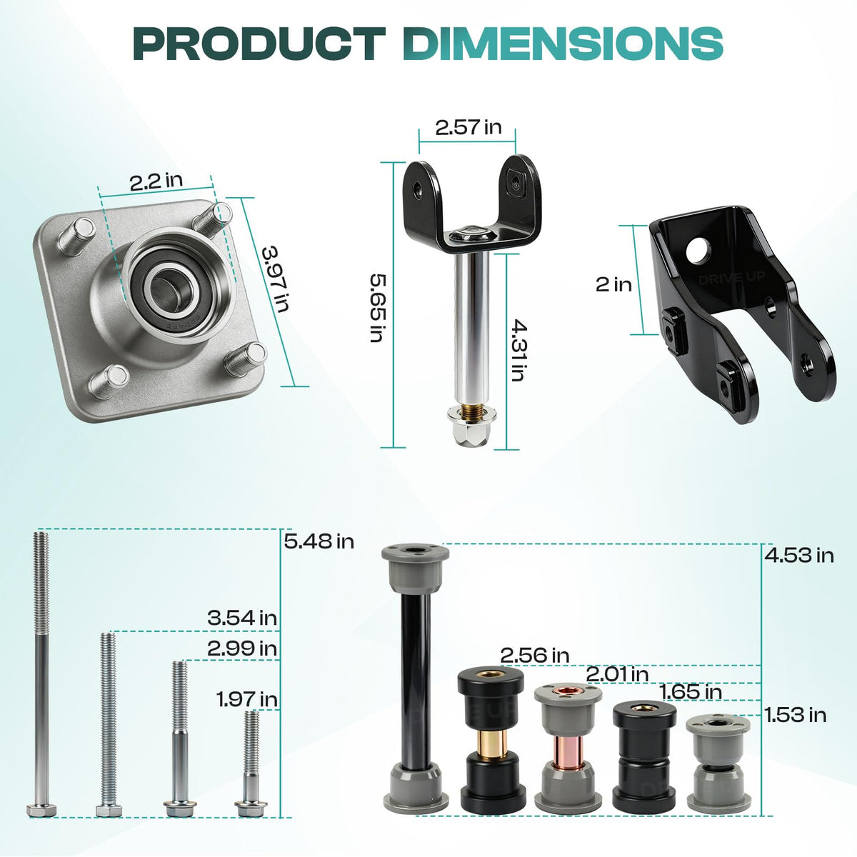 Drive Up front-end king pin kit in packaging