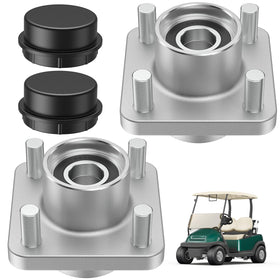 Drive Up front hub assembly for Club Car Precedent DS shows smooth wheel rotation