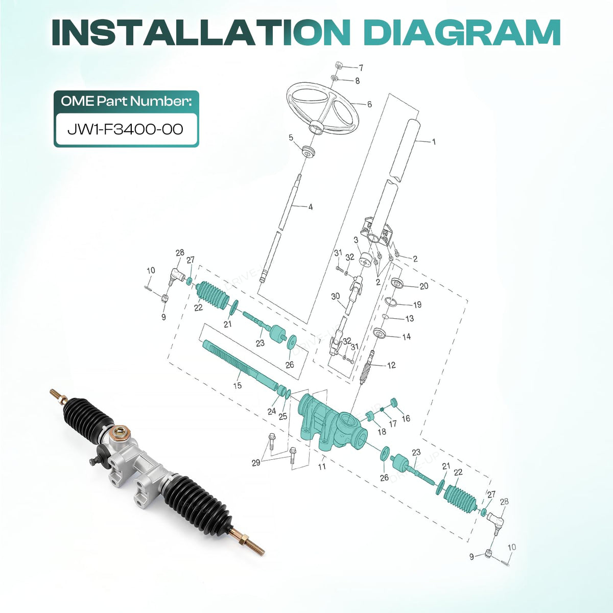 DRIVE UP packaging includes G29 steering box and OEM JW1-F3400-00