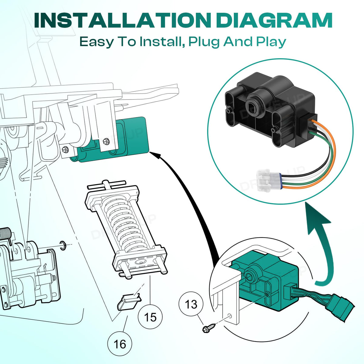 Drive Up GCOR sensor packaging photo highlights included components.
