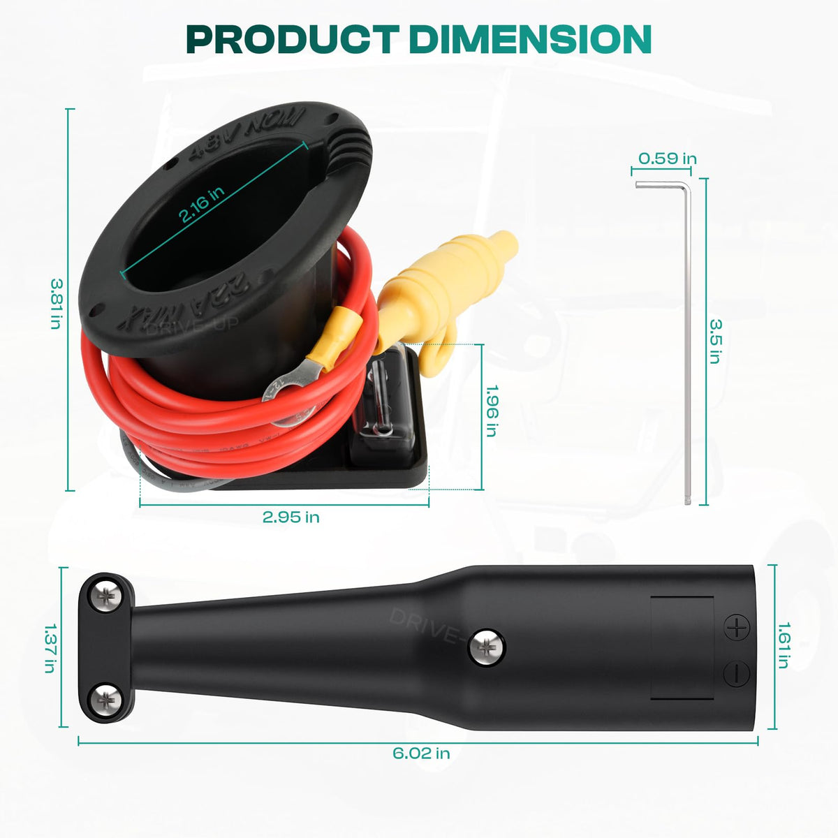 Drive Up glass reinforced nylon charger housing resists wear outdoors