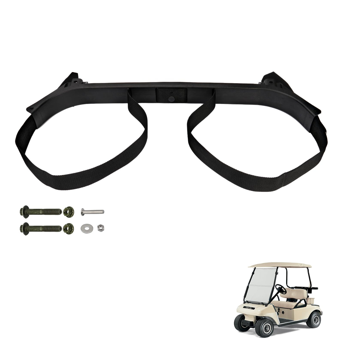 DRIVE UP bag holder bracket for Club Car DS secures golf bag on 1987-up carts.