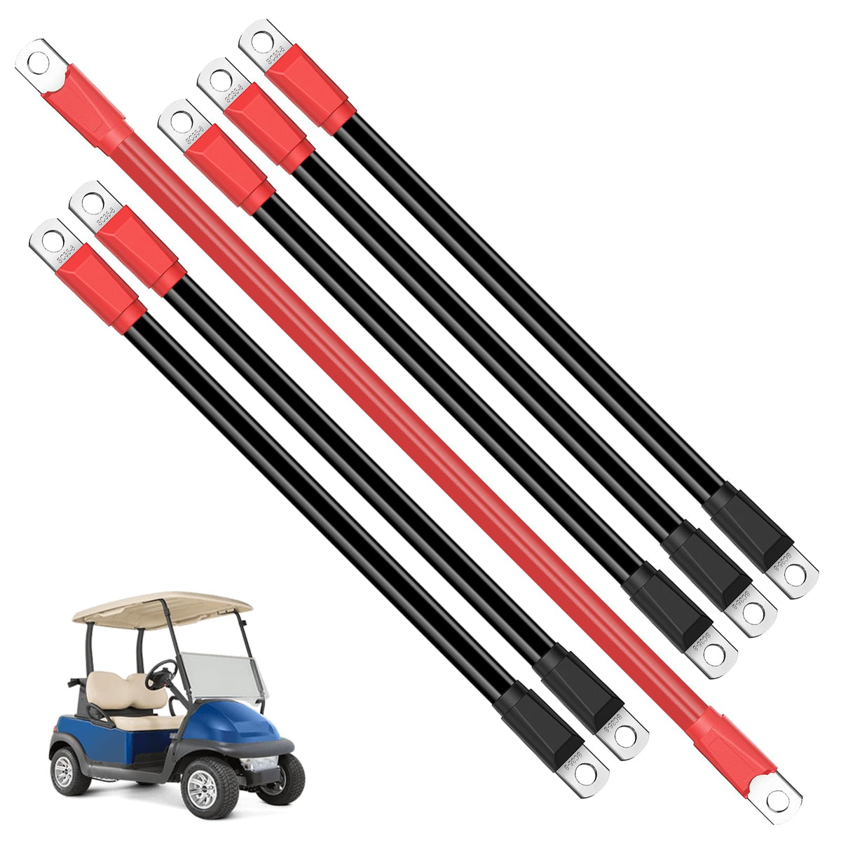 Drive Up golf cart battery cables with red 43.8 inch lead for stronger power delivery