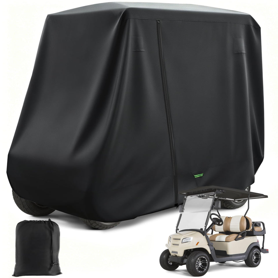 DRIVE UP golf cart cover in 420D polyester protects 2-4 passenger carts from wear