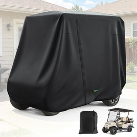 Drive Up windproof golf cart cover protects 2-4 passenger carts from gusts.