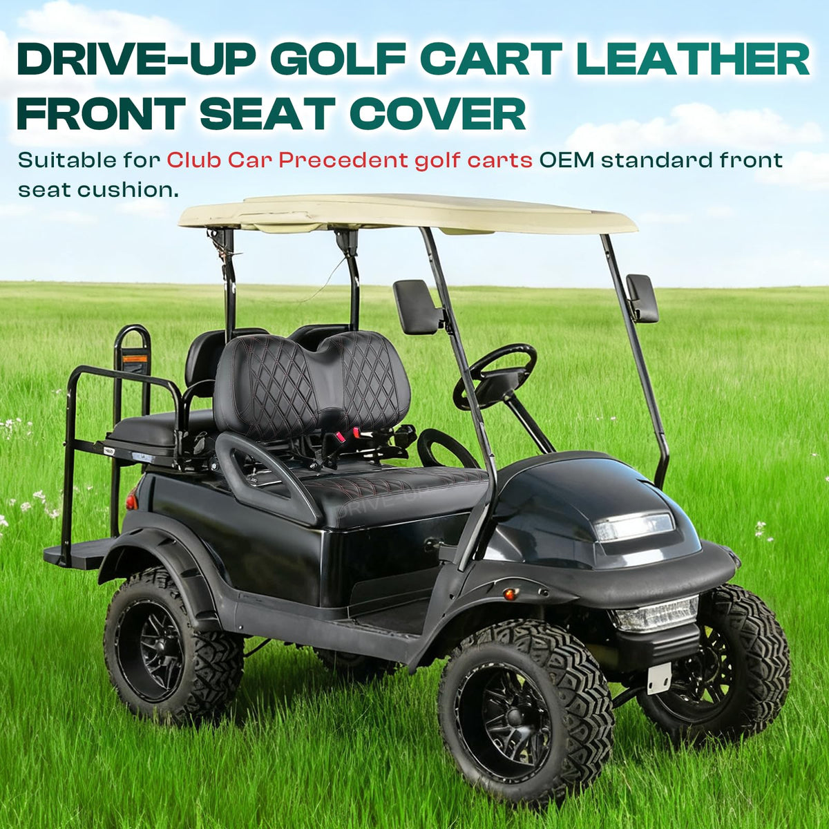 Close-up view of DRIVE UP backrest cover details and tight snap-on design