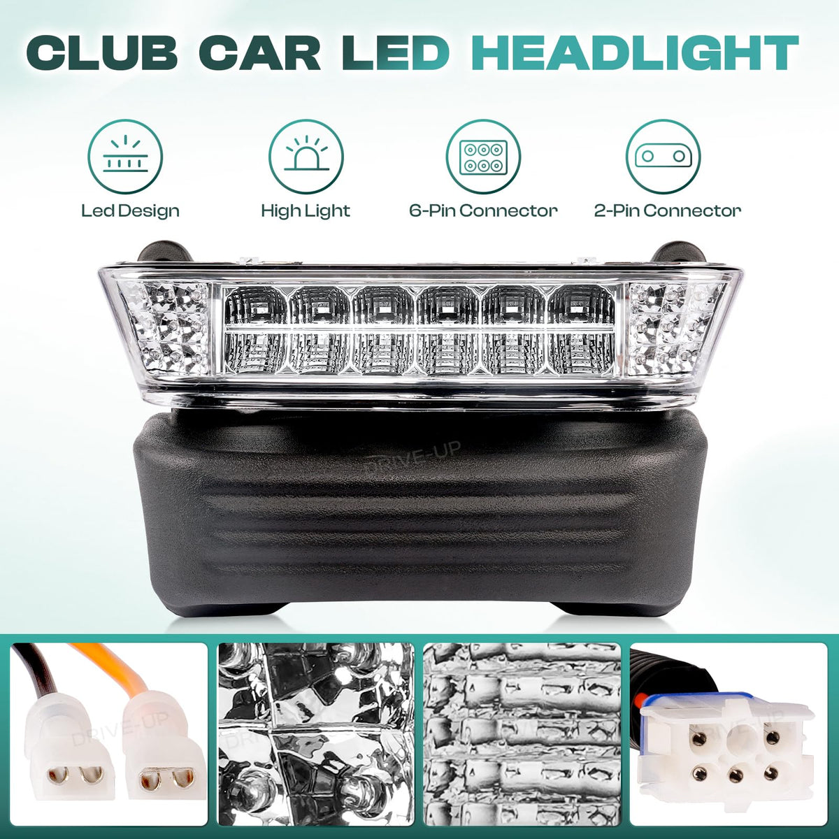 Drive Up LED taillights on Club Car Precedent provide brighter rear signaling.