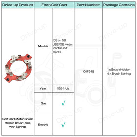 Drive Up golf cart motor parts to support smoother electrical contact