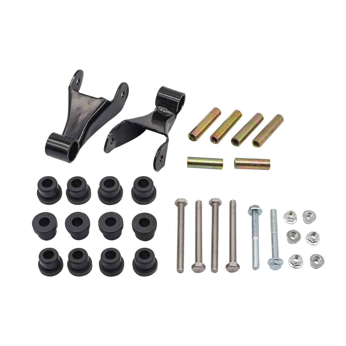 DRIVE UP rear shackle kit front view shows sturdy steel construction for durability