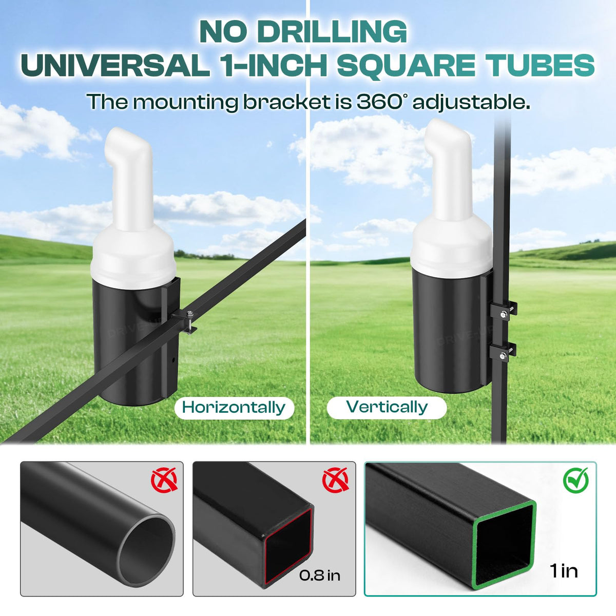 DRIVE UP universal fit on multiple golf carts with square tubes