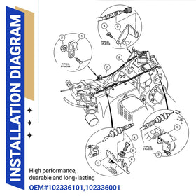 Drive Up replacement cables pack for governor and accelerator cables