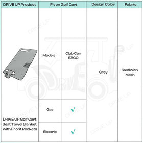 DRIVE UP grey seat cover is machine washable for easy cleaning.
